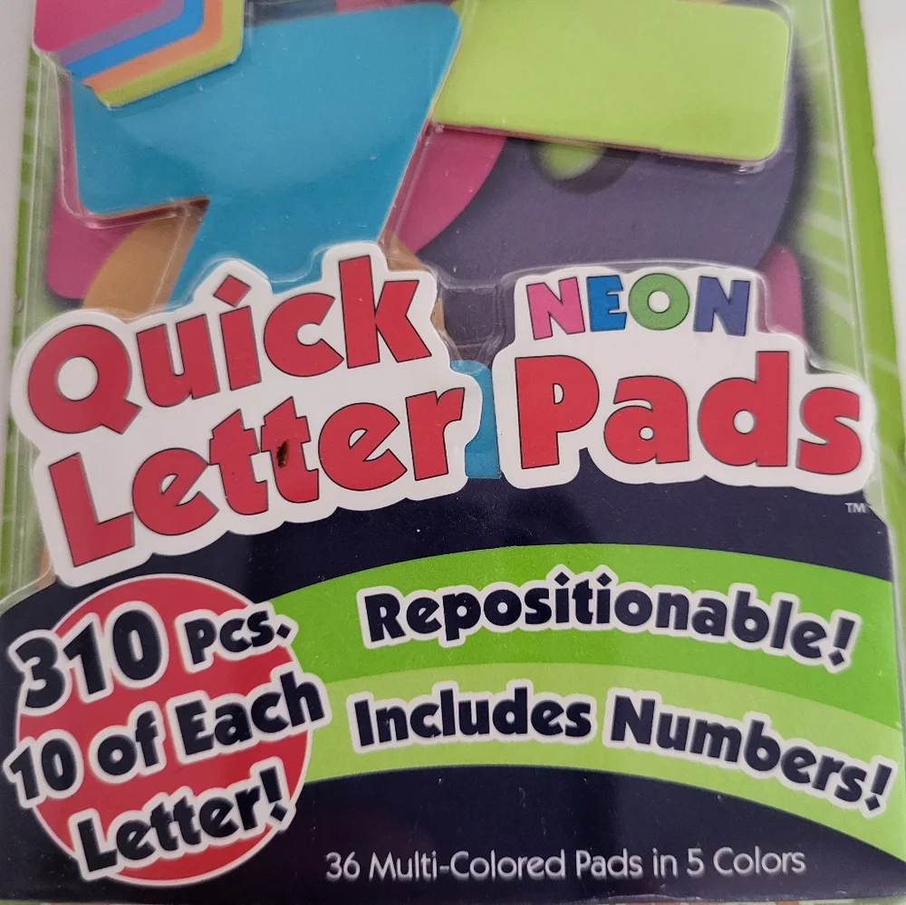 ArtSkills 310 piece Quick Neon Pad Repositionable‎ Letters Numbers School Crafts